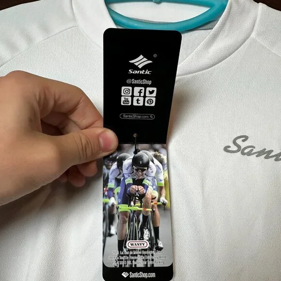 NWT Santic Light Miss Women's S-2XL White Cycling Jersey Long Sleeve Full Zip, R - Picture 7 of 11